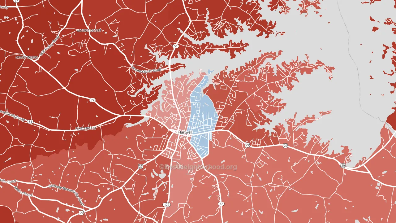 30643, GA block-group political-lean map