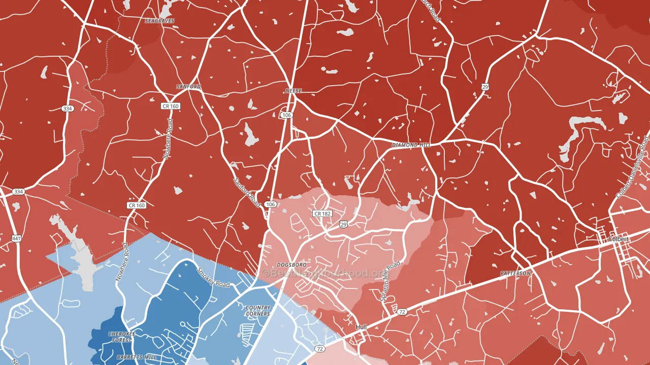 30646, GA block-group political-lean map