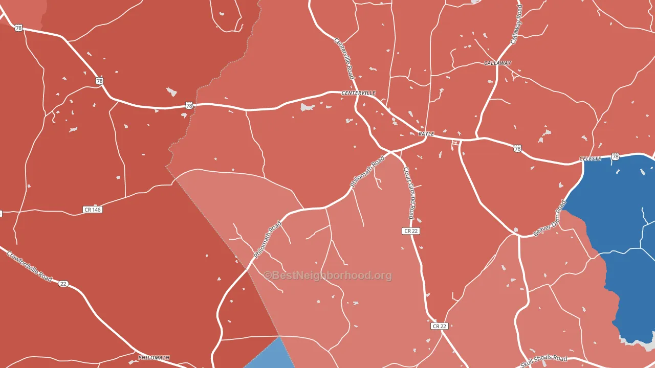 30660, GA block-group political-lean map