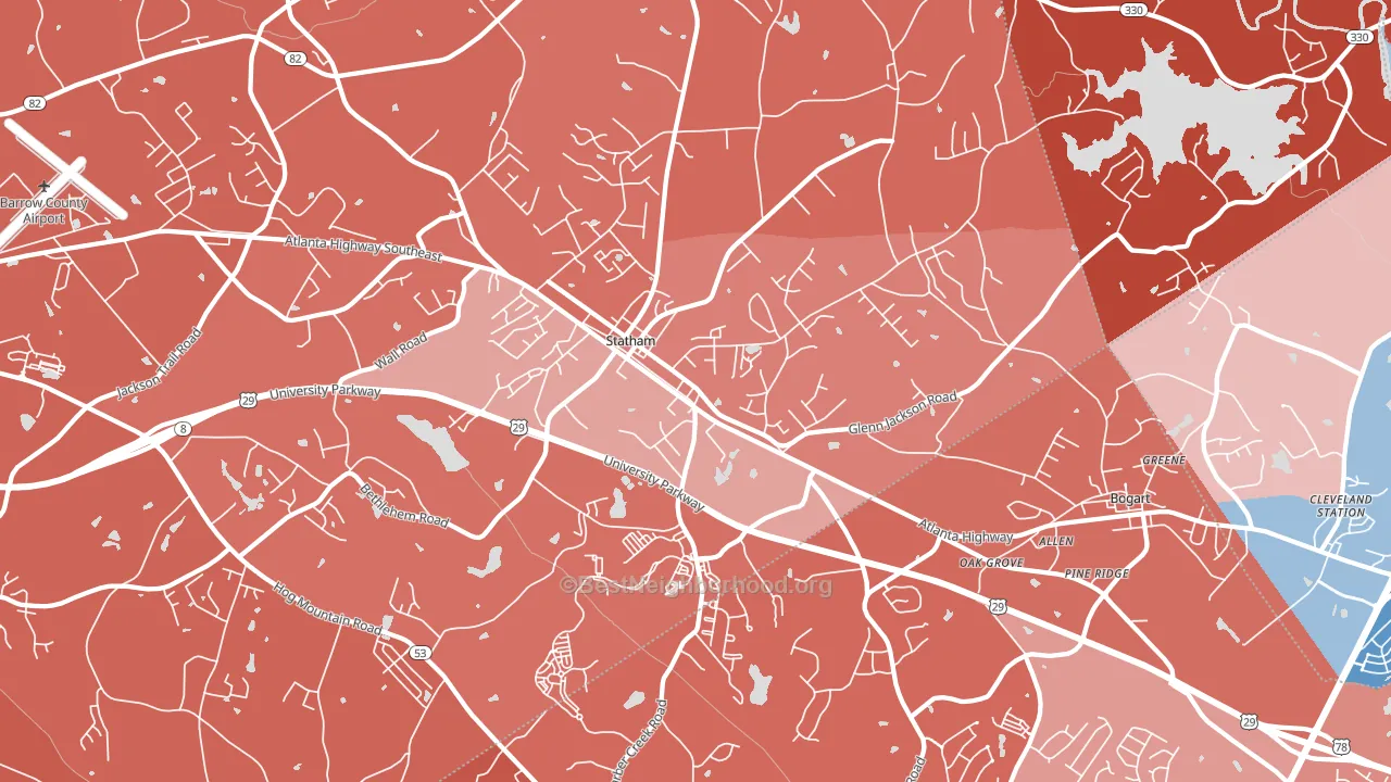 30666, GA block-group political-lean map