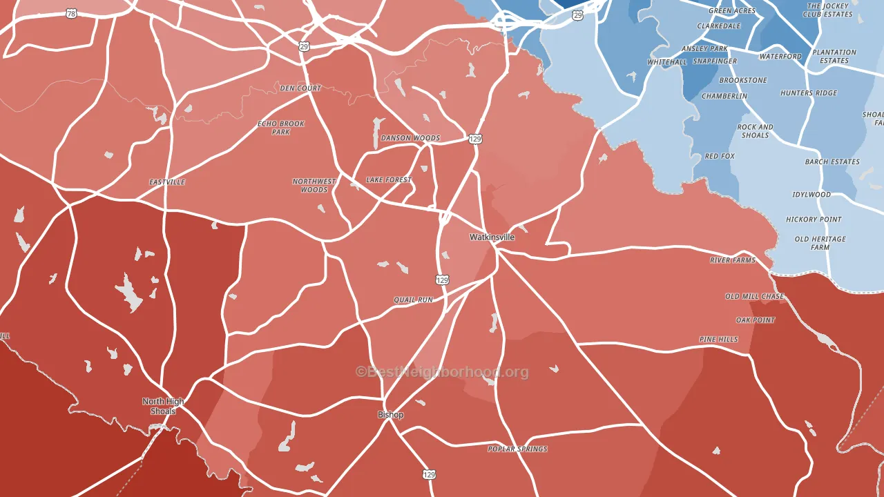 30677, GA block-group political-lean map