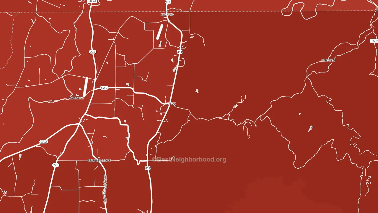 30708, GA block-group political-lean map