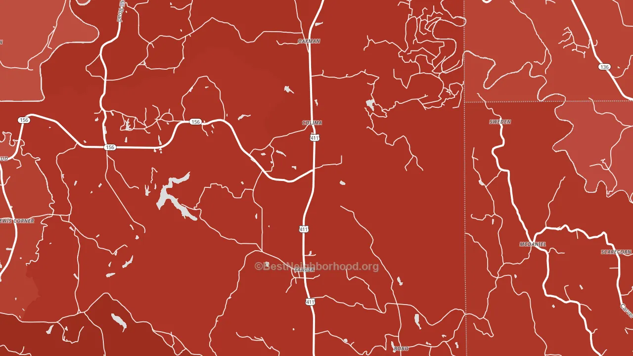 30734, GA block-group political-lean map