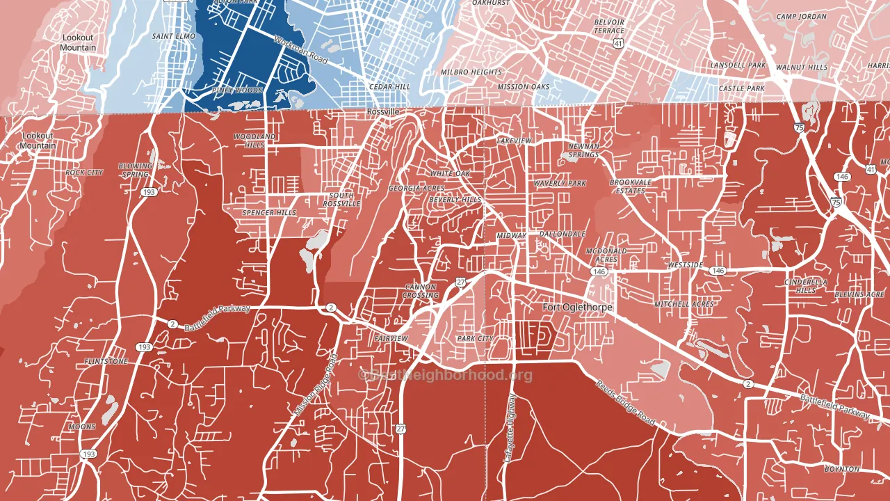 30741, GA block-group political-lean map