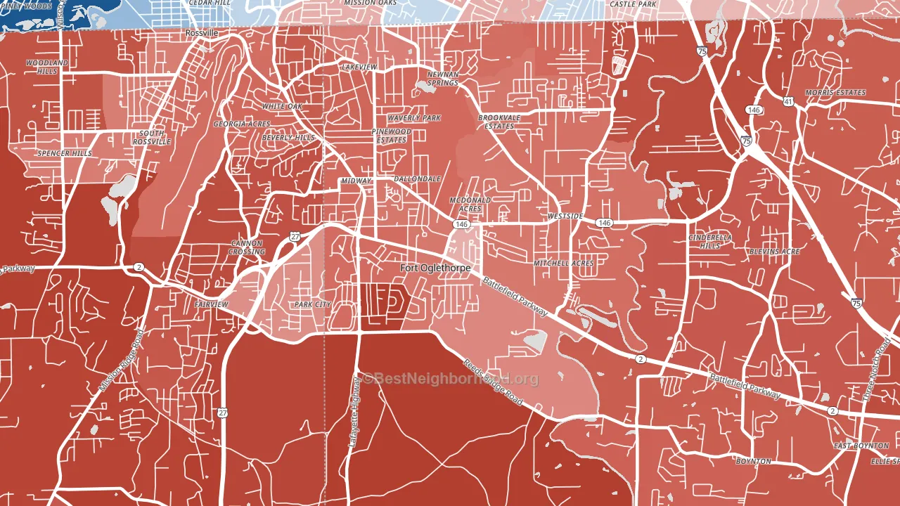 30742, GA block-group political-lean map