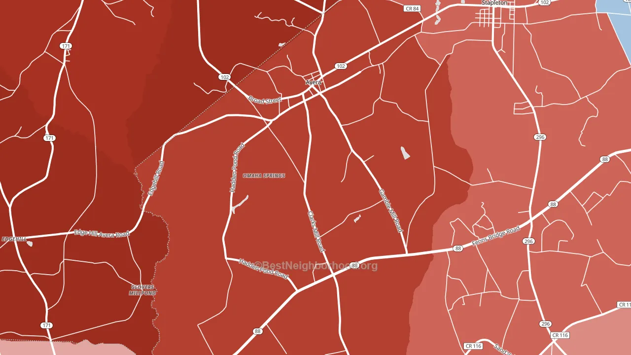30803, GA block-group political-lean map