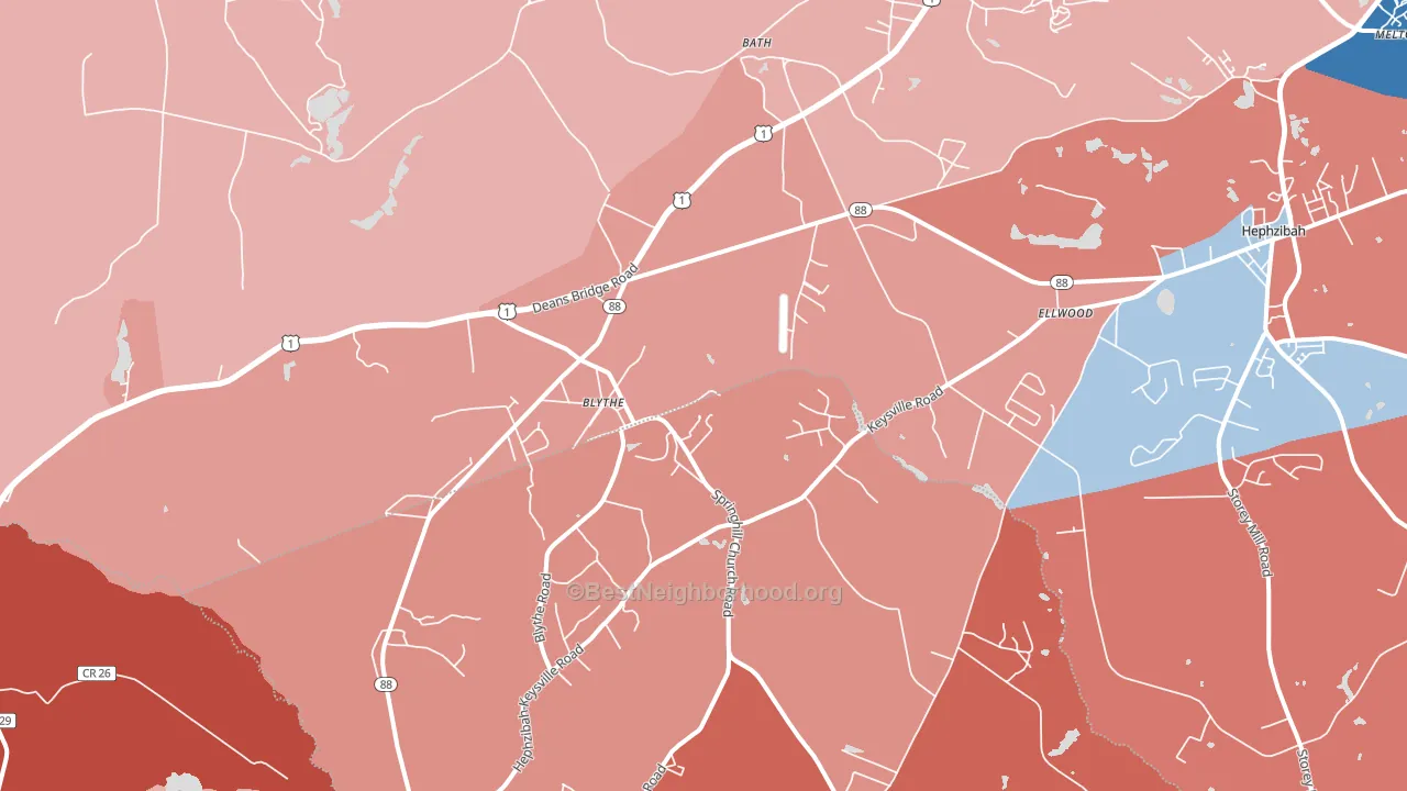 30805, GA block-group political-lean map