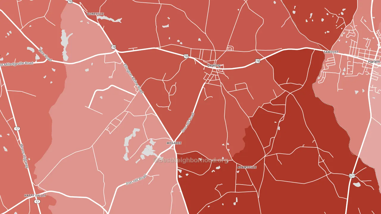 30808, GA block-group political-lean map