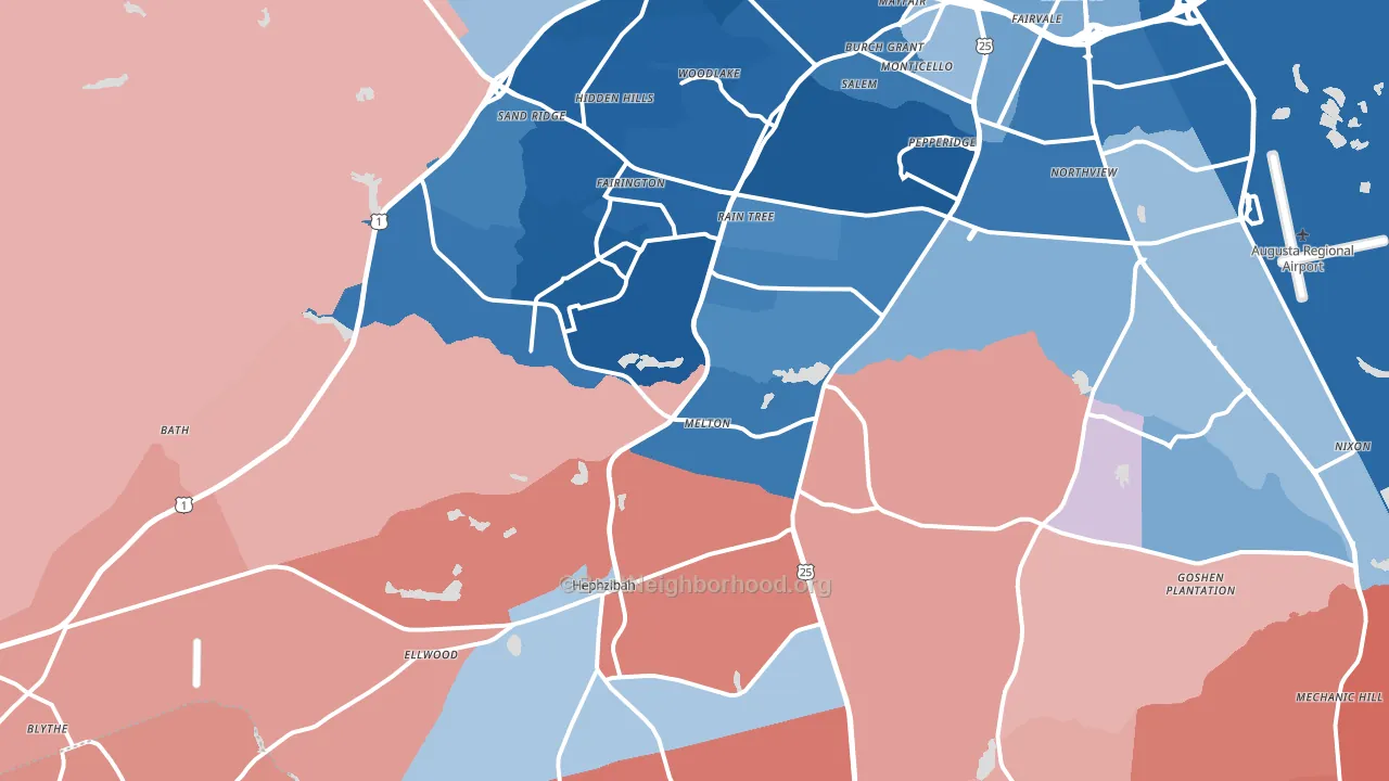 30815, GA block-group political-lean map