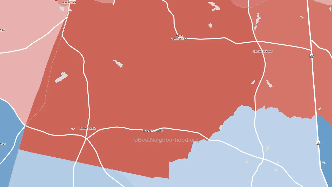 30816, GA block-group political-lean map