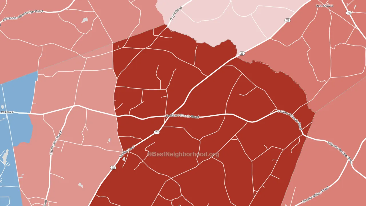 30822, GA block-group political-lean map