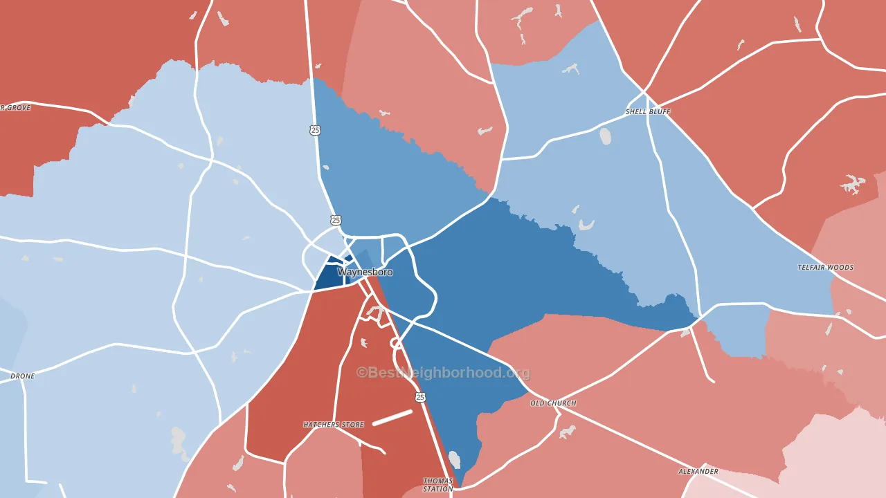 30830, GA block-group political-lean map