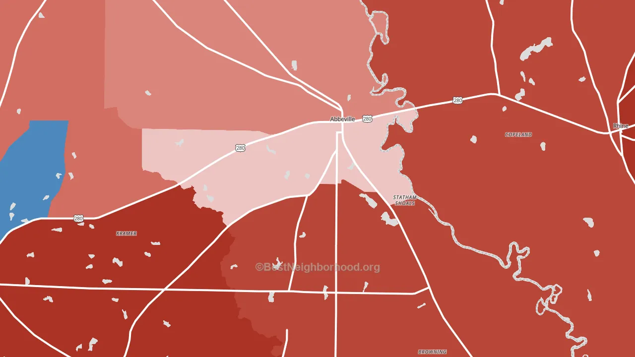 31001, GA block-group political-lean map