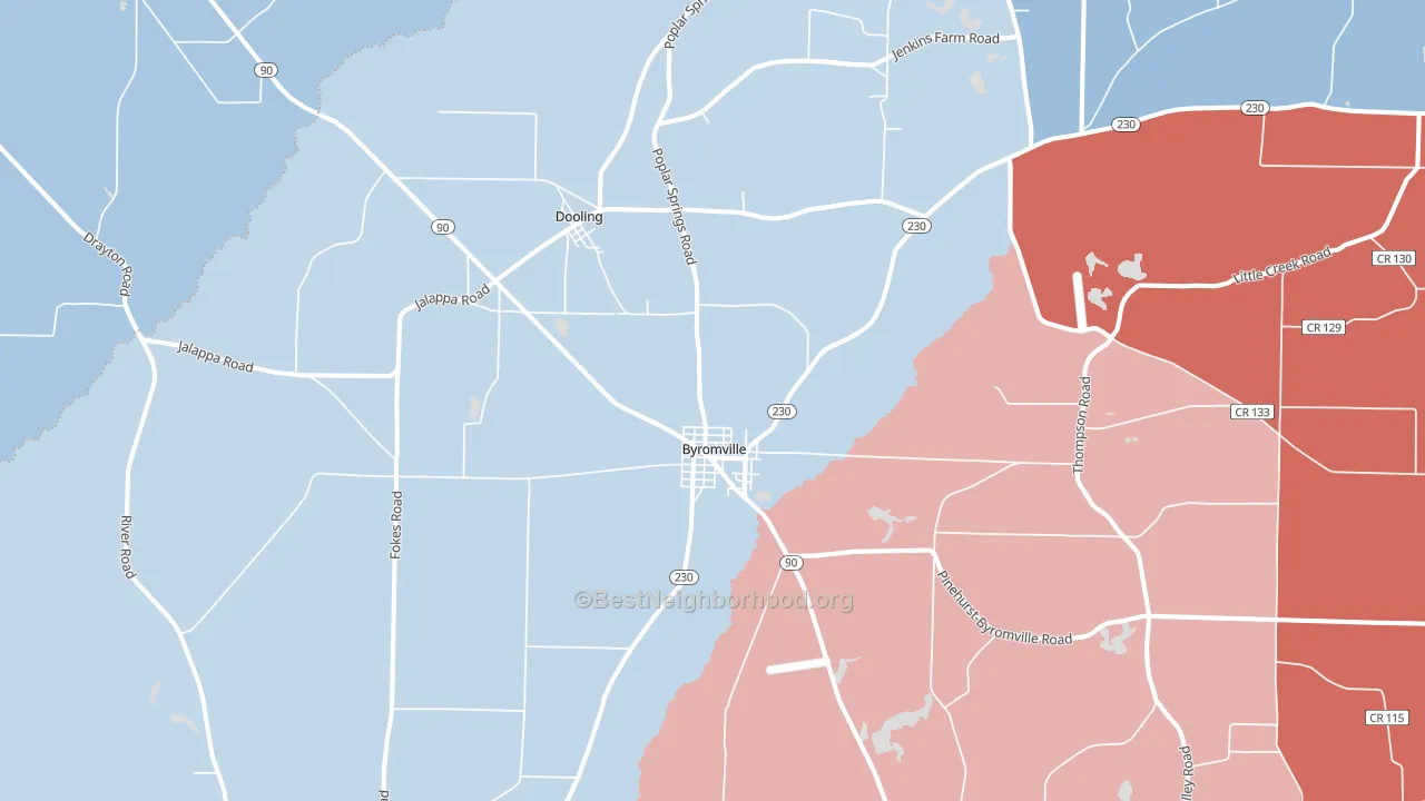 31007, GA block-group political-lean map