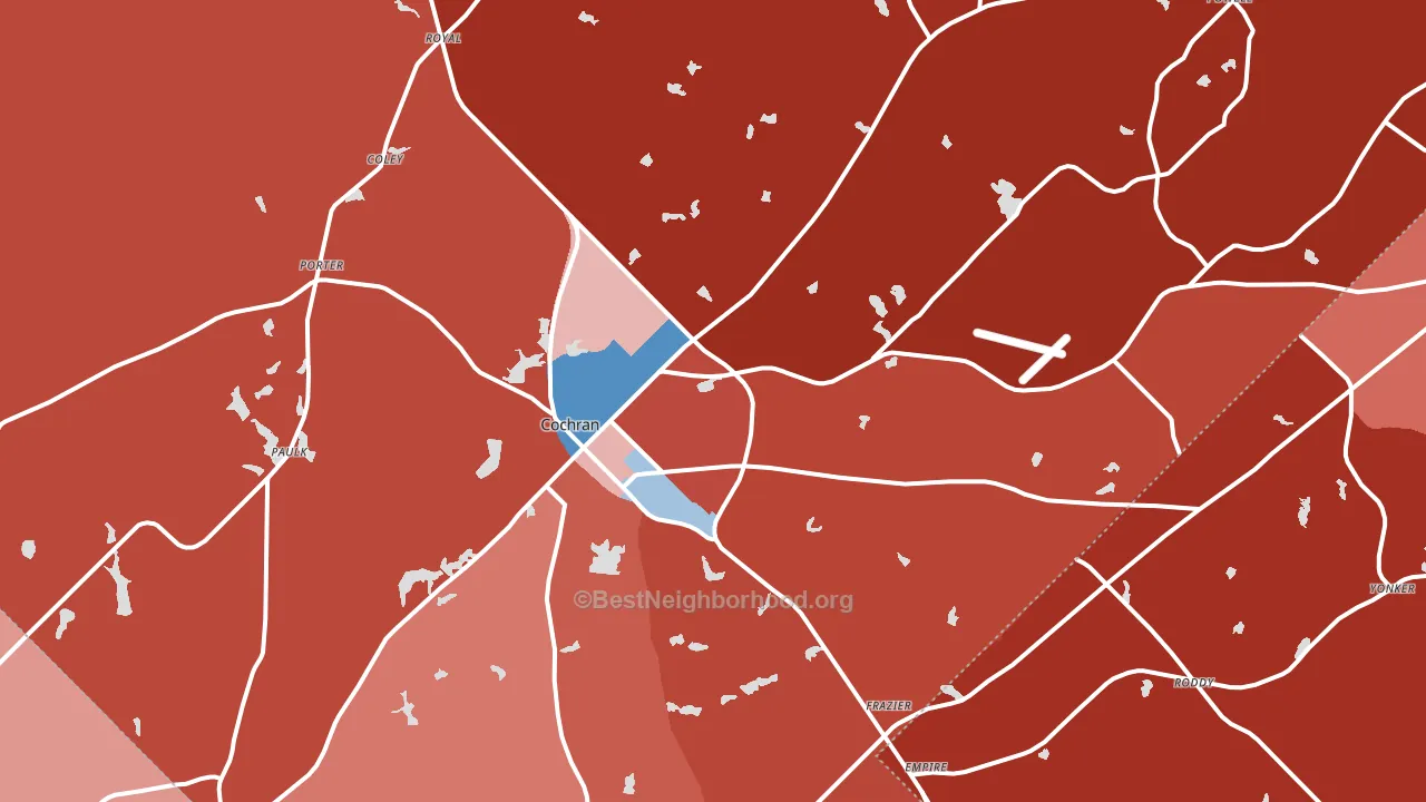 31014, GA block-group political-lean map