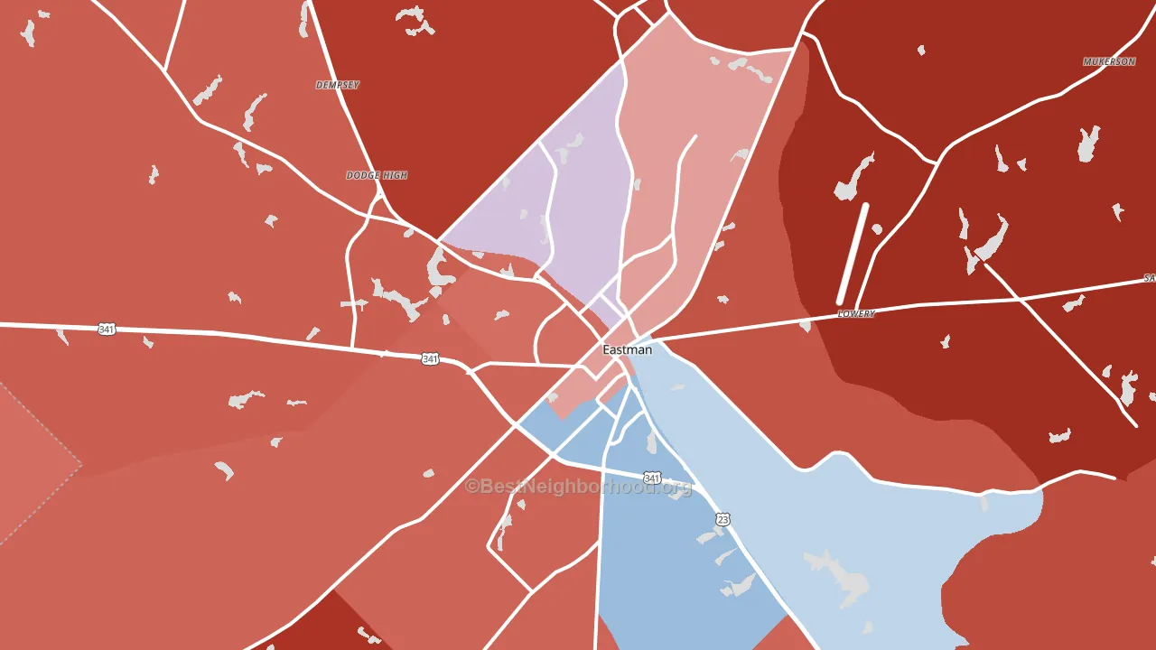 31023, GA block-group political-lean map