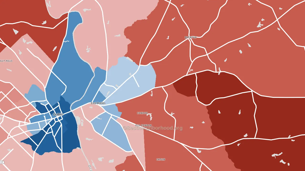31027, GA block-group political-lean map