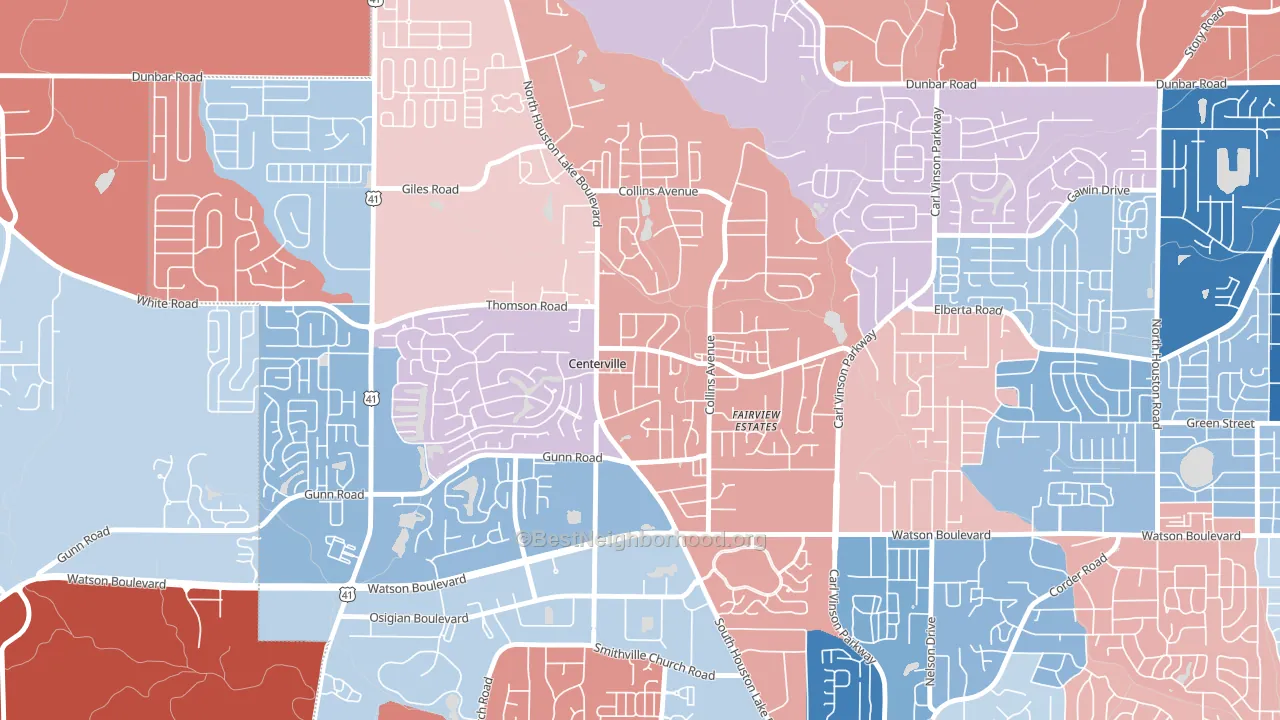31028, GA block-group political-lean map