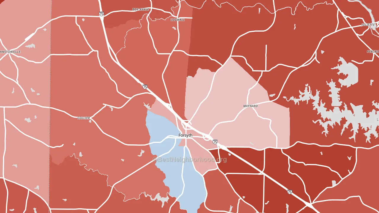31029, GA block-group political-lean map