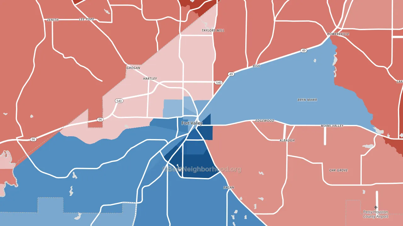 31030, GA block-group political-lean map