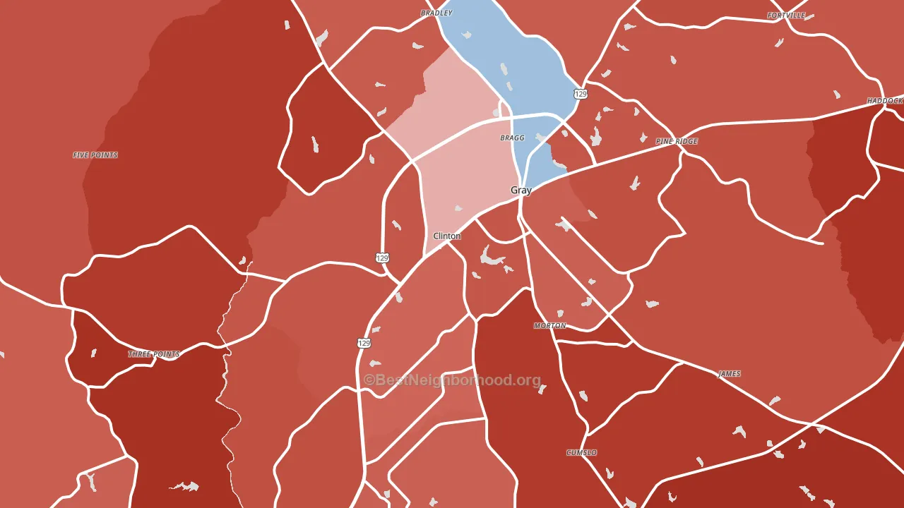 31032, GA block-group political-lean map