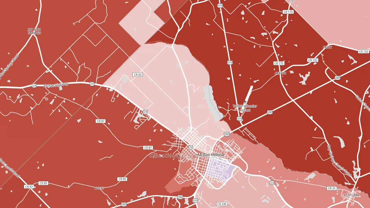 31037, GA block-group political-lean map