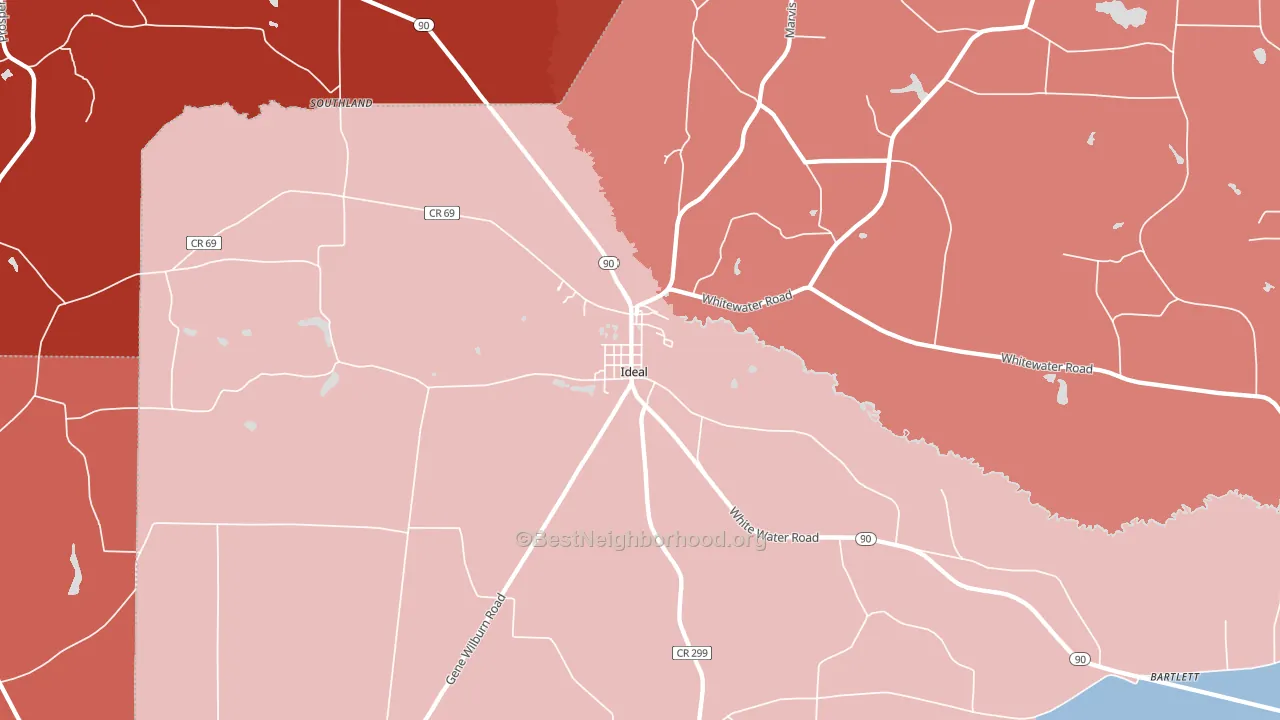 31041, GA block-group political-lean map