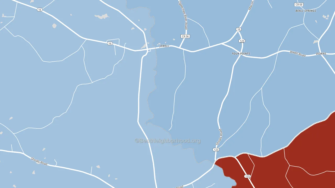 31045, GA block-group political-lean map