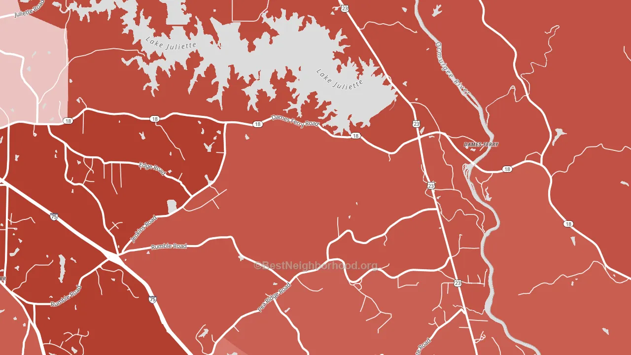 31046, GA block-group political-lean map