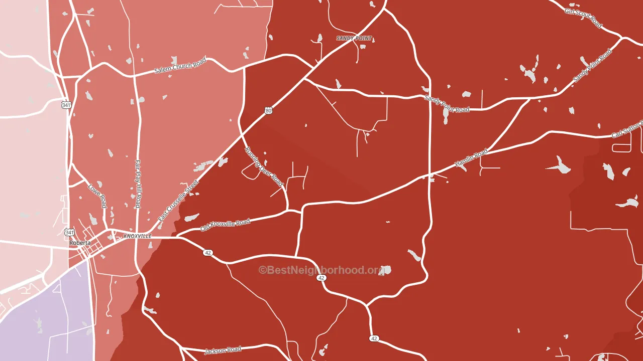 31050, GA block-group political-lean map