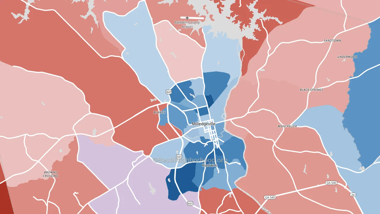 31061, GA block-group political-lean map