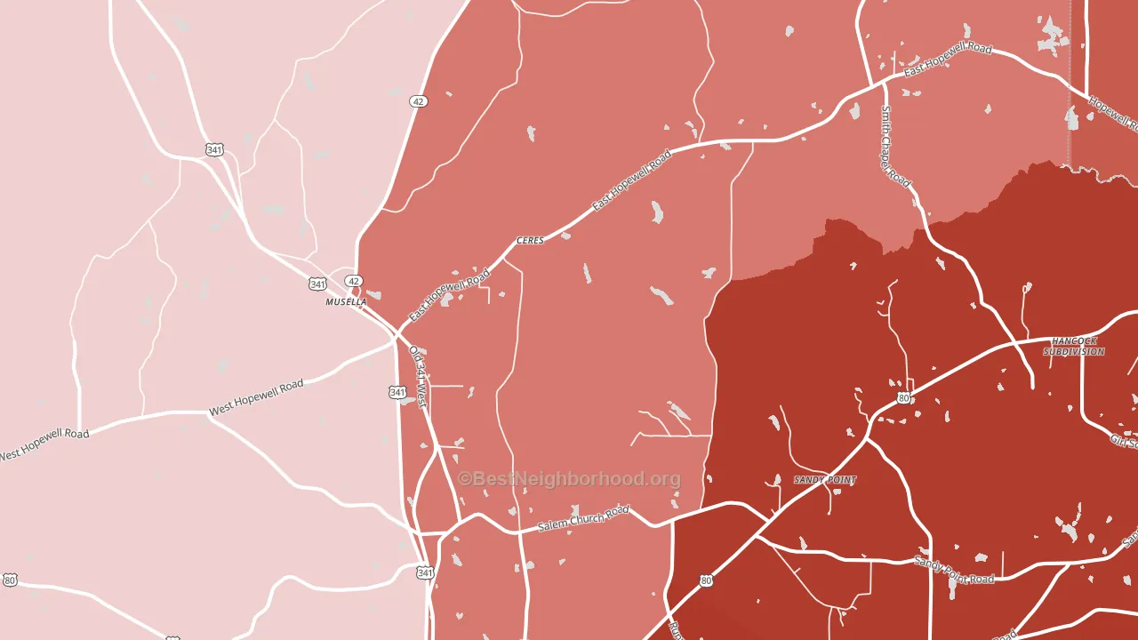 31066, GA block-group political-lean map