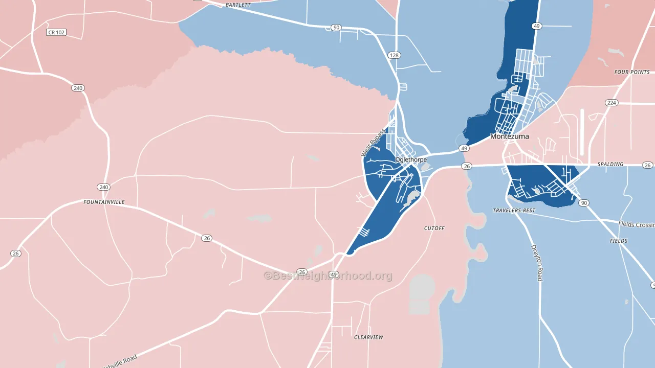 31068, GA block-group political-lean map