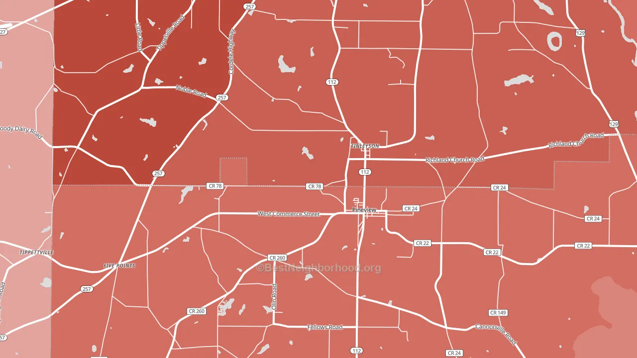 31071, GA block-group political-lean map