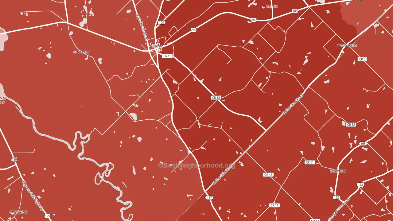 31077, GA block-group political-lean map