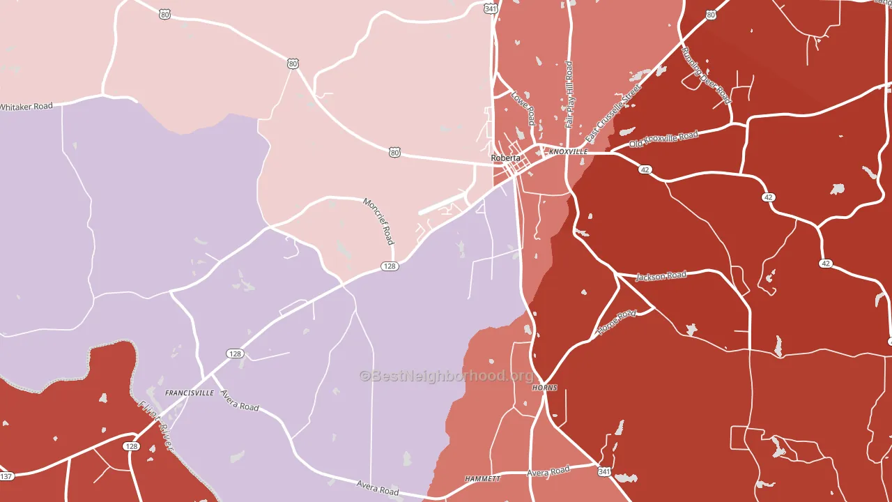 31078, GA block-group political-lean map