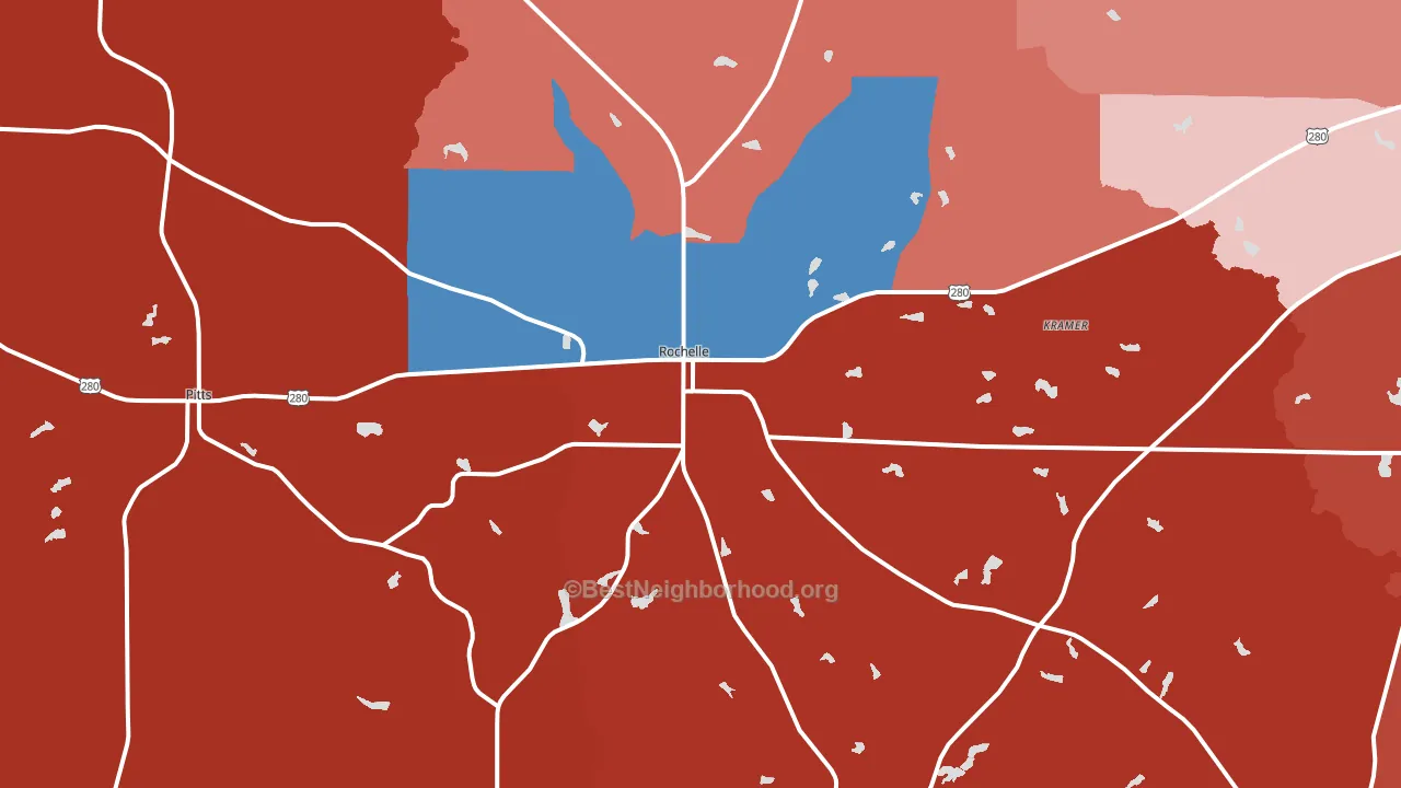 31079, GA block-group political-lean map