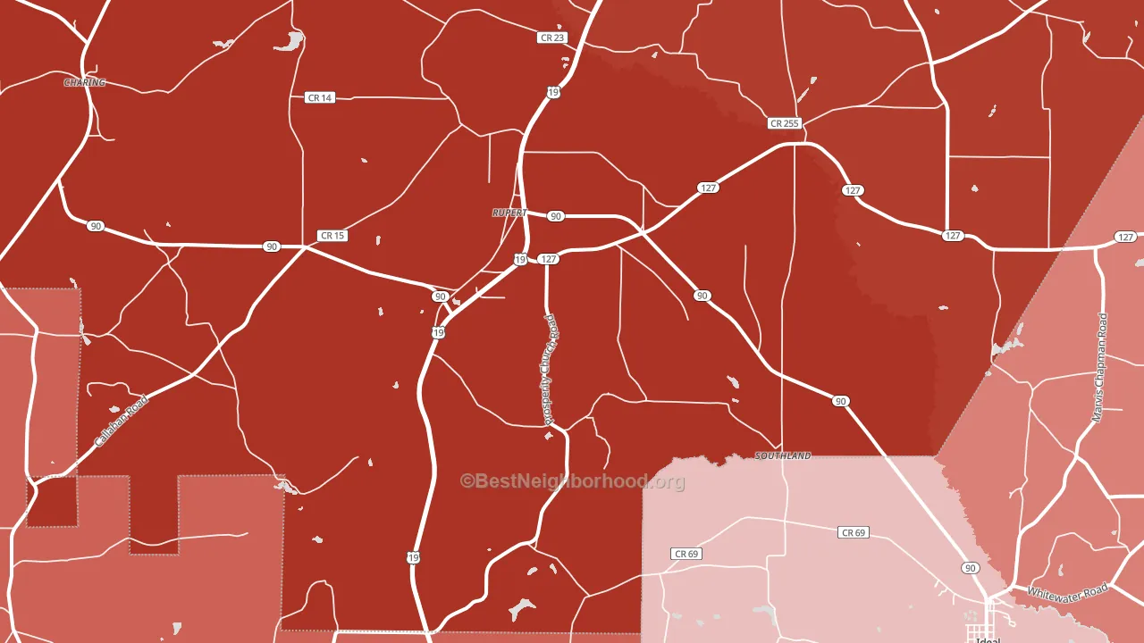 31081, GA block-group political-lean map