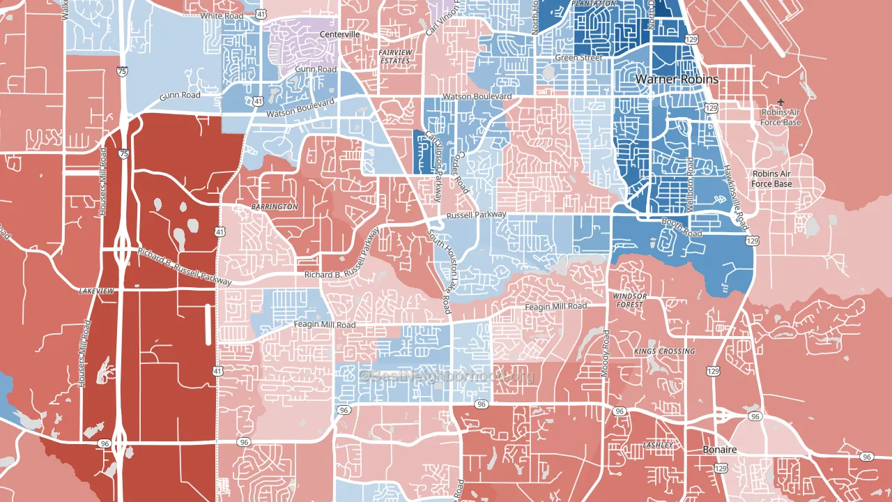 31088, GA block-group political-lean map