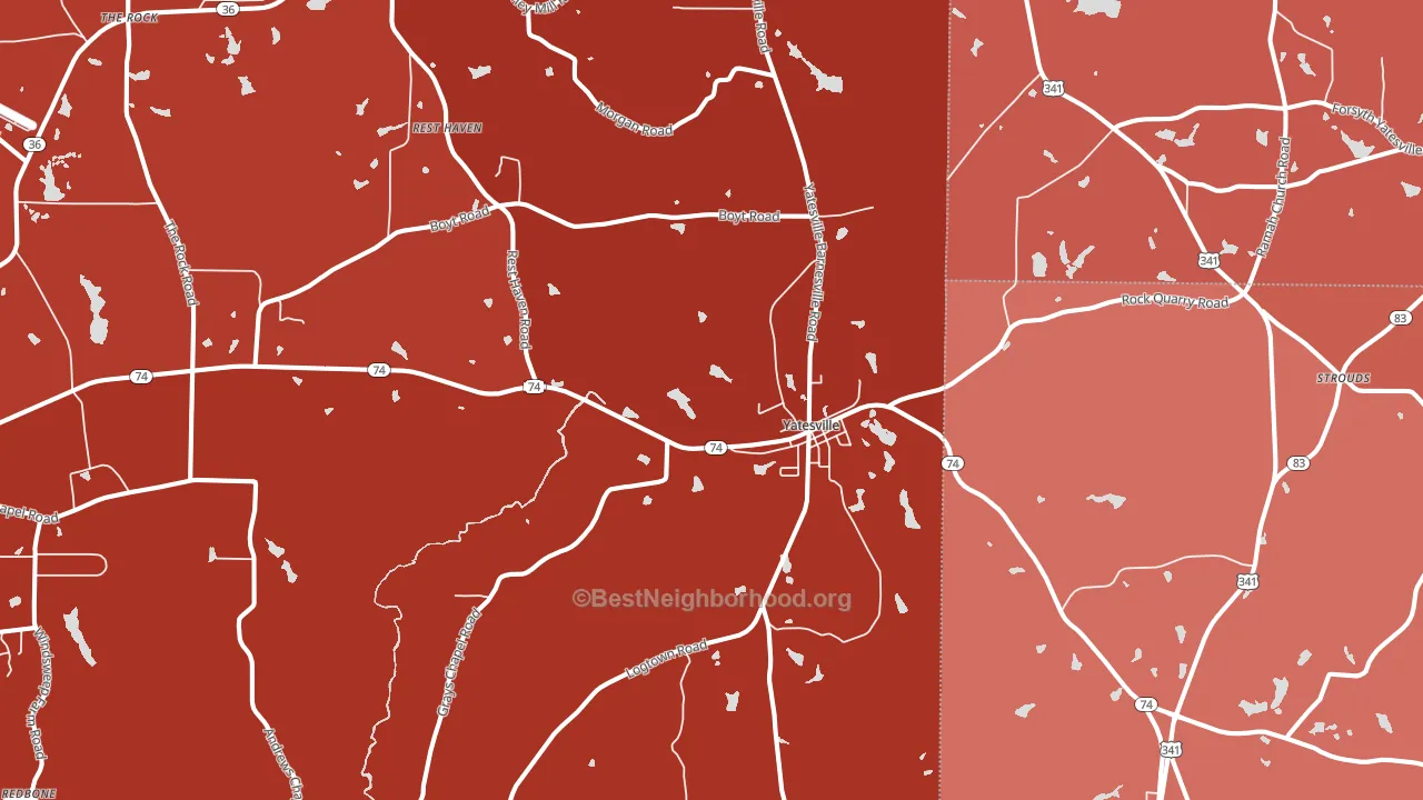 31097, GA block-group political-lean map