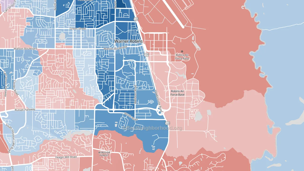 31098, GA block-group political-lean map