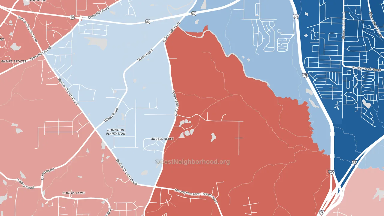 31208, GA block-group political-lean map