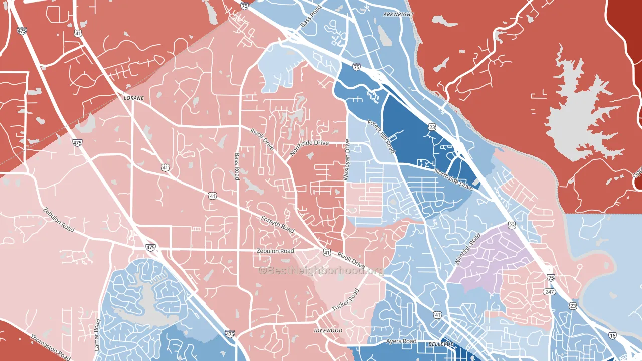 31210, GA block-group political-lean map