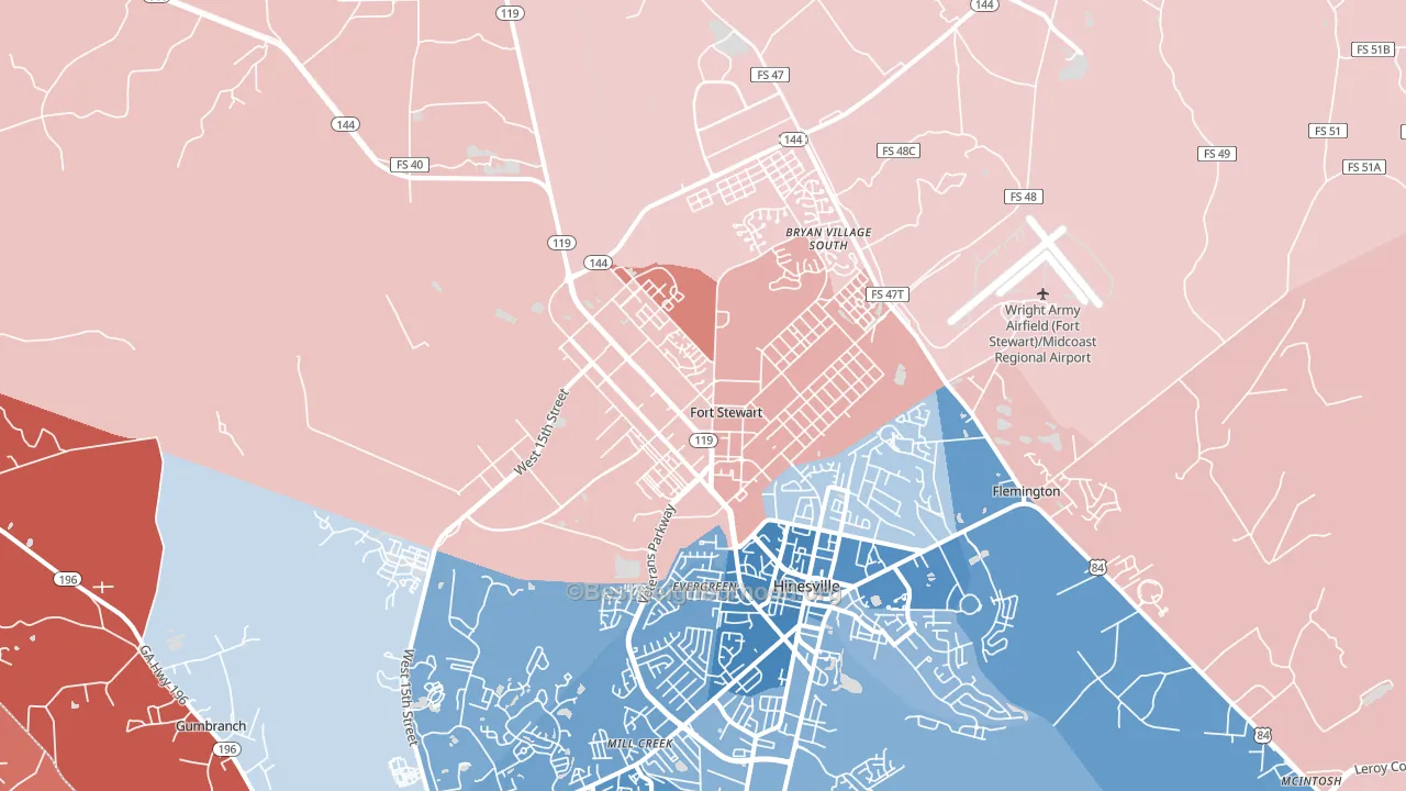 31314, GA block-group political-lean map