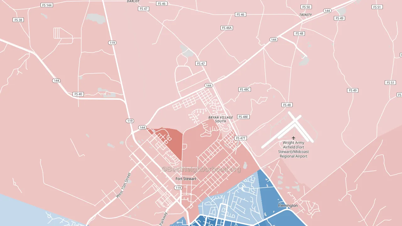 31315, GA block-group political-lean map
