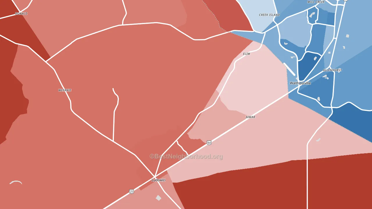 31316, GA block-group political-lean map