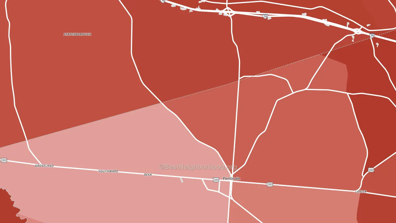 31321, GA block-group political-lean map