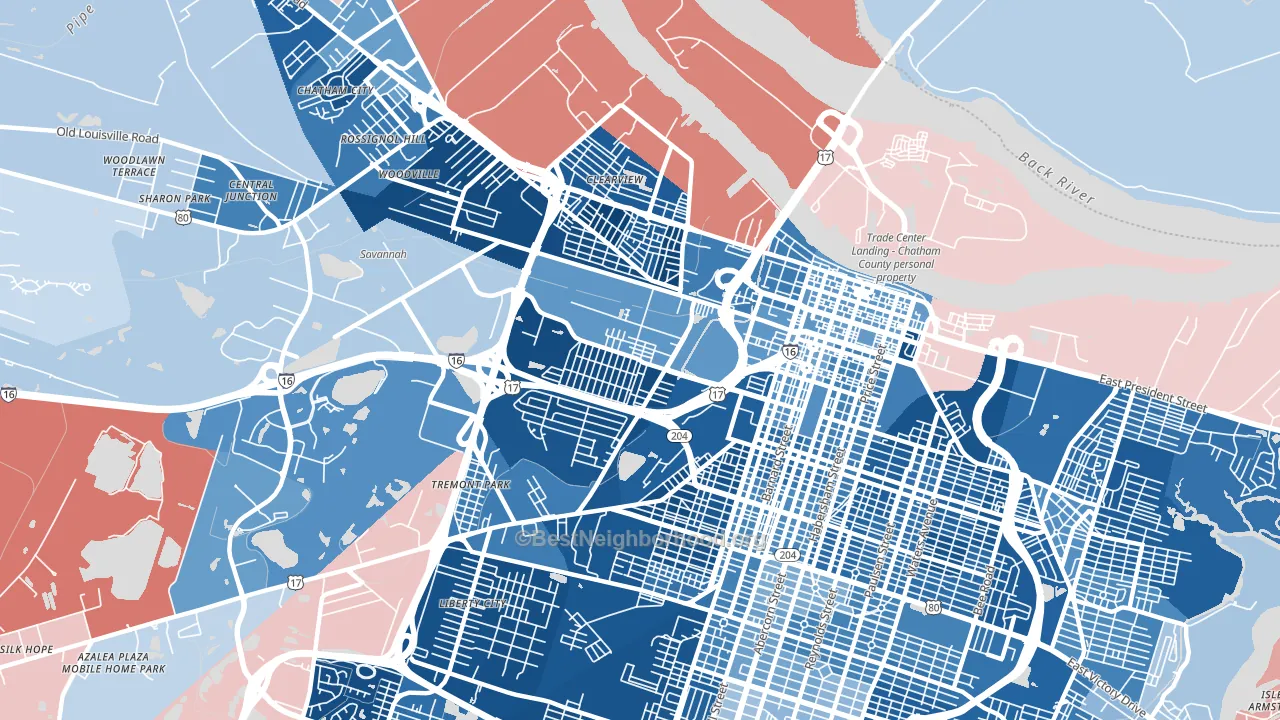 31415, GA block-group political-lean map