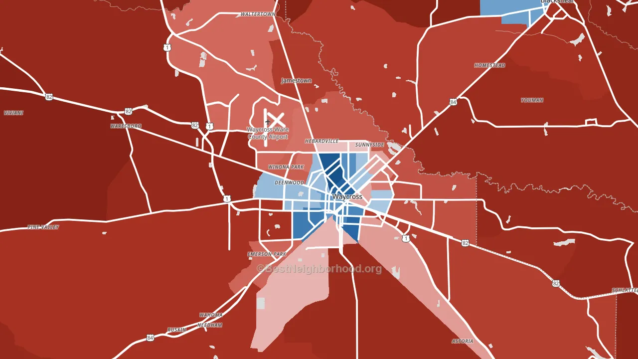 31503, GA block-group political-lean map