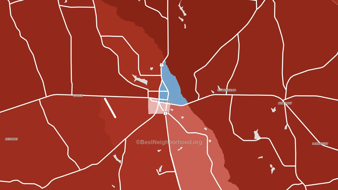 31510, GA block-group political-lean map